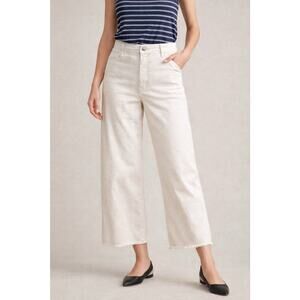 VINEYARD VINES Mariner WIDE LEG CROP RAW HEM JEANS Sz 28 Ecru/Boardwalk NWT $178